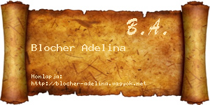 Blocher Adelina névjegykártya